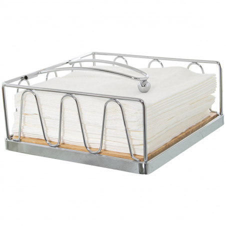 Portatovaglioli da tavola Alexandra House Living Grigio Legno Metallo 18 x 8 x 18 cm Cromato