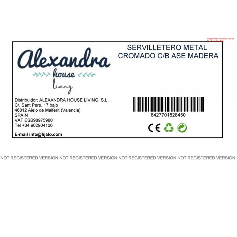 Portatovaglioli da tavola Alexandra House Living Grigio Legno Metallo 18 x 8 x 18 cm Cromato