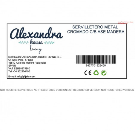 Porta-guardanapos de mesa Alexandra House Living Cinzento Madeira Metal 18 x 8 x 18 cm Cromado