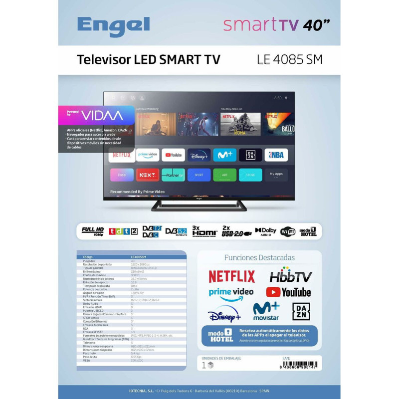 Smart TV Engel LE4085SM 40 40"