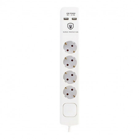 Rallonge 4 prises Schuko avec interrupteur TM Electron 230 V