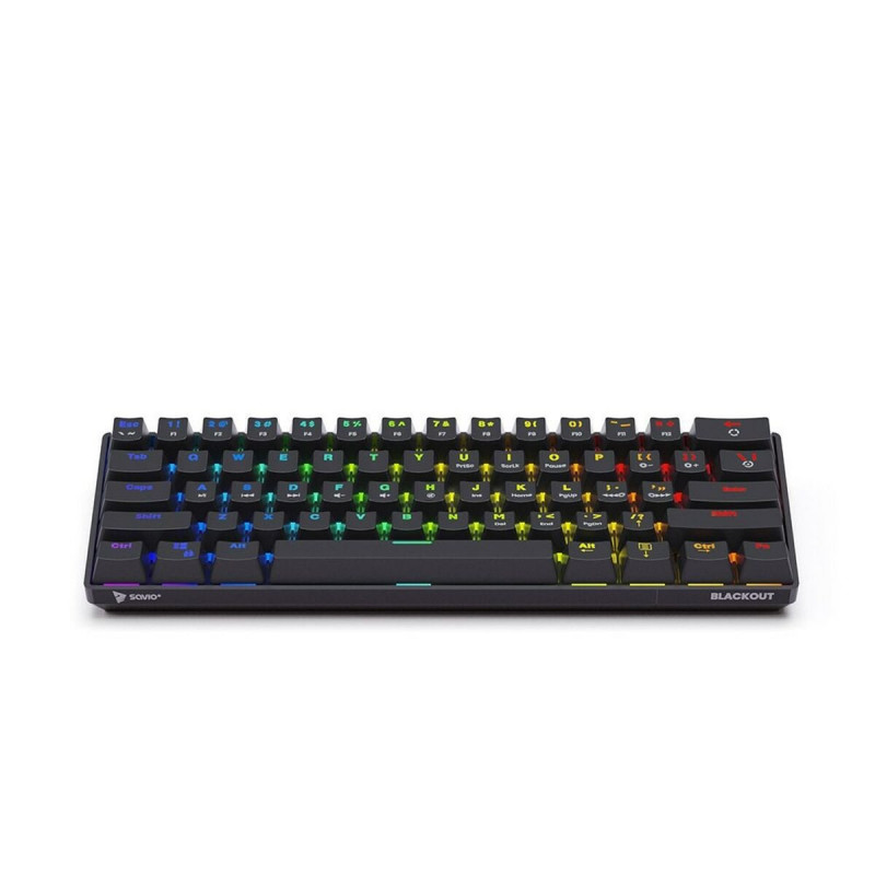 Teclado Savio BLACKOUT Preto Multicolor Inglês QWERTY