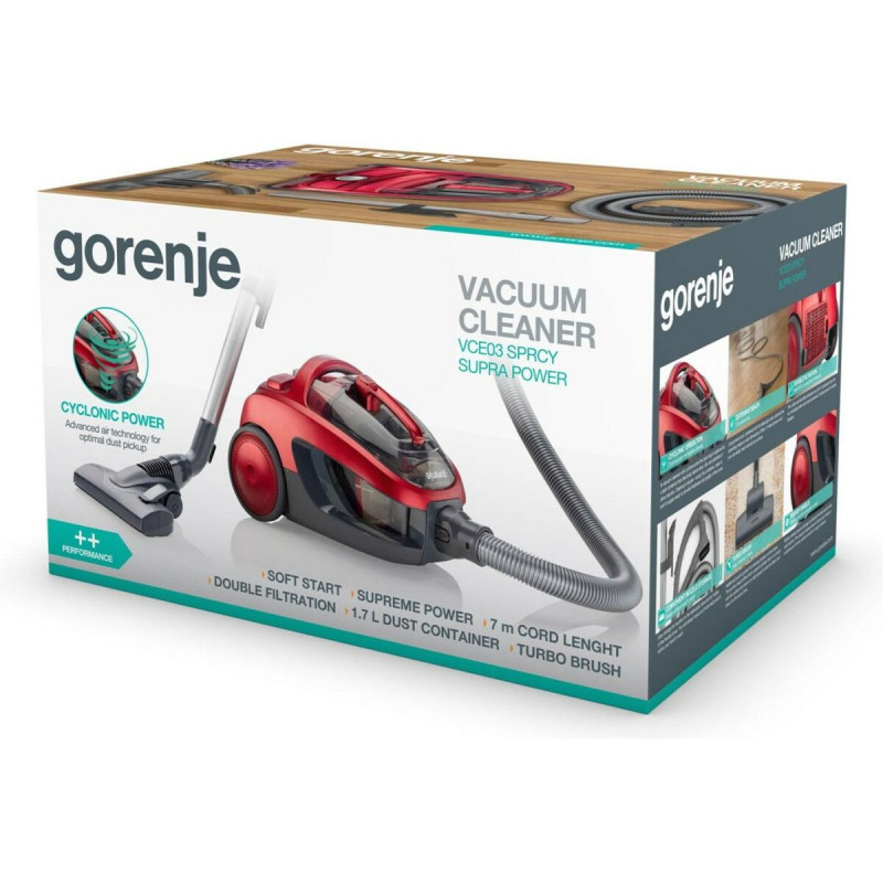 Aspiradora sin Bolsa Gorenje VCE03SPRCY Rojo 800 W