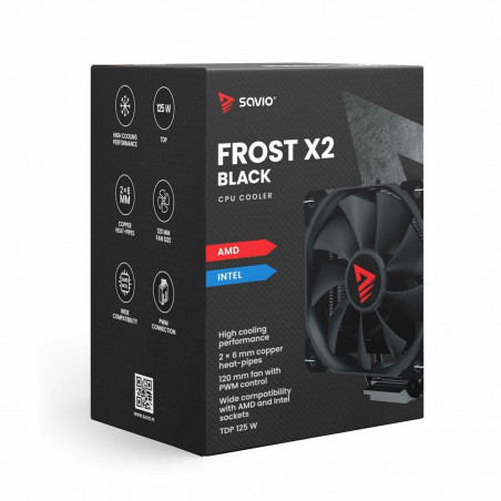 Ventola per CPU Savio FROST BLACK X2