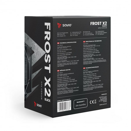 Ventola per CPU Savio FROST BLACK X2