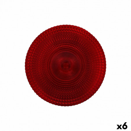 Flacher Teller Alfares Alfares Rot Glas Ø 31 cm (6 Stück)