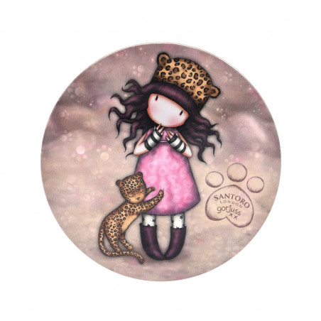 Cup with Plate Gorjuss Purrrrrfect Love Leopard Polyurethane