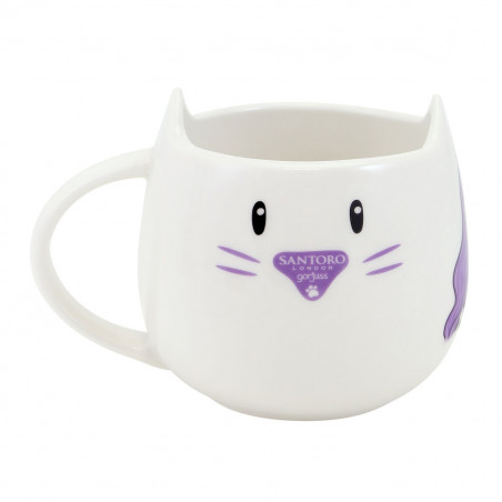 Tasse avec sous-tasse Gorjuss Smitten Kitten Blanc Noir Polyuréthane