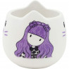 Cup with Plate Gorjuss Smitten Kitten White Black Polyurethane