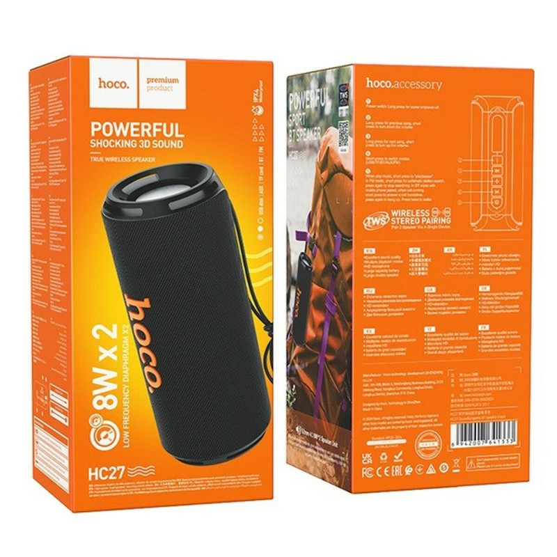Portable Bluetooth Speakers Hoco HC27 Black 16 W