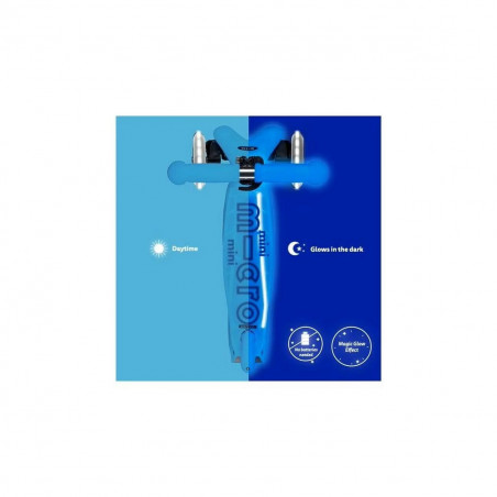 Scooter Micro Deluxe Glow LED Plus grün Grau türkis Silberfarben