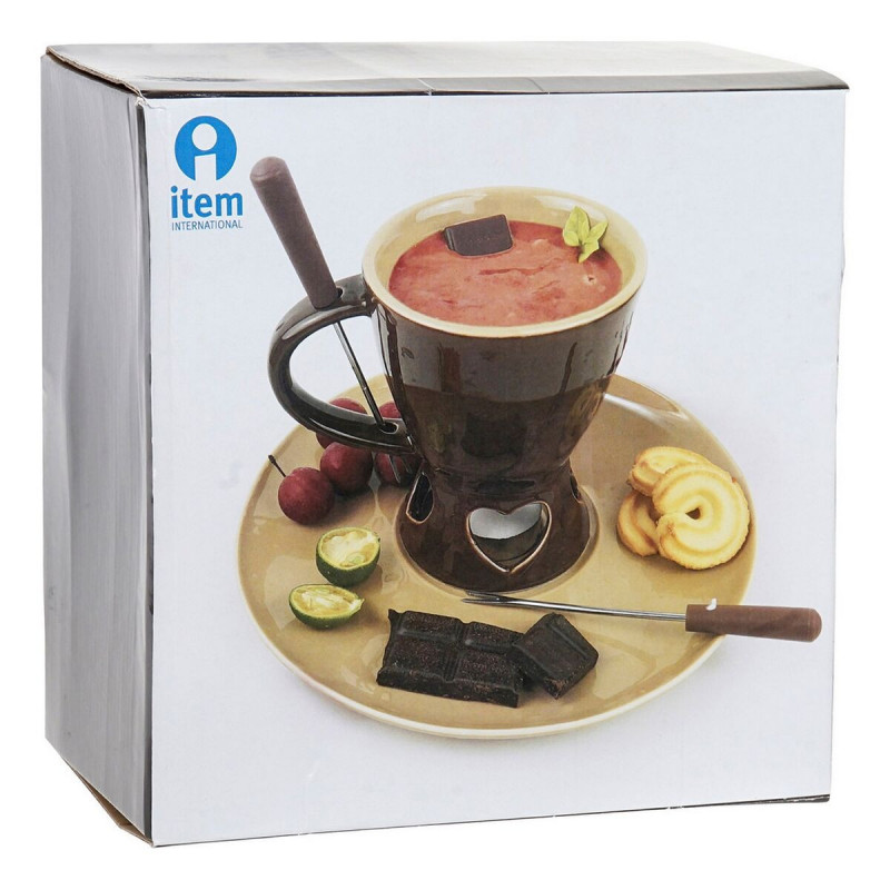 Chocolate Fondue DKD Home Decor Stainless steel Porcelain