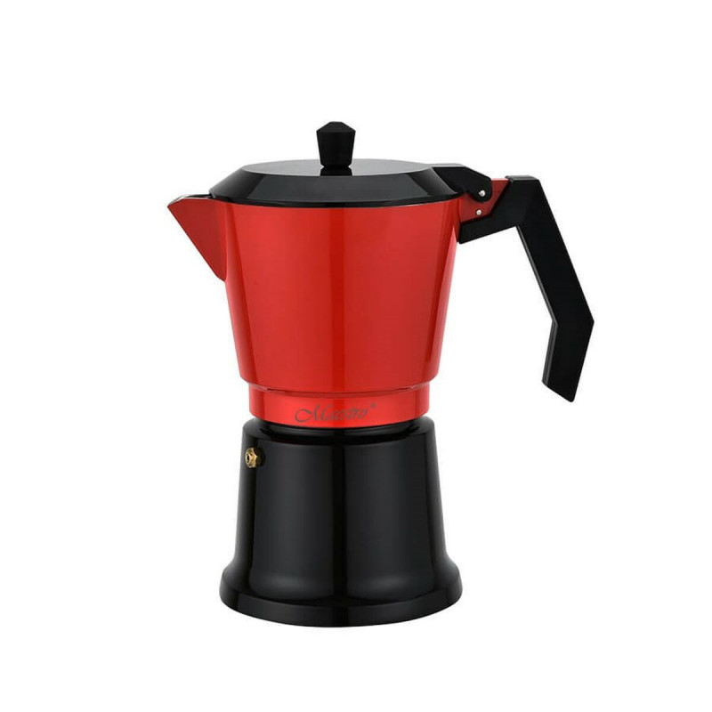 Cafeteira Italiana Feel Maestro MR-1657-6 Preto Vermelho Alumínio 300 ml 6 Copos
