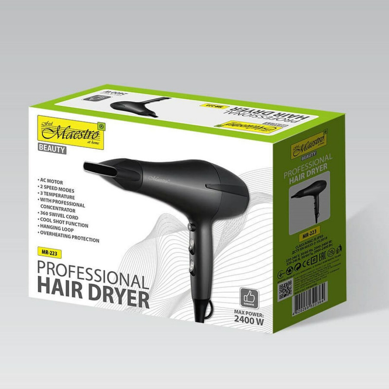 Secador de Cabelo Feel Maestro MR-223 Preto Grafite 2400 W