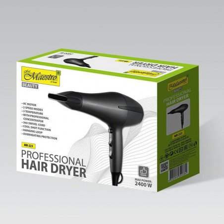 Secador de Pelo Feel Maestro MR-223 Negro Grafito 2400 W
