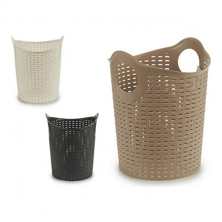 Bacinella in Plastica Multiuso Kipit Rattan Bianco Marrone Nero Plastica 15 L