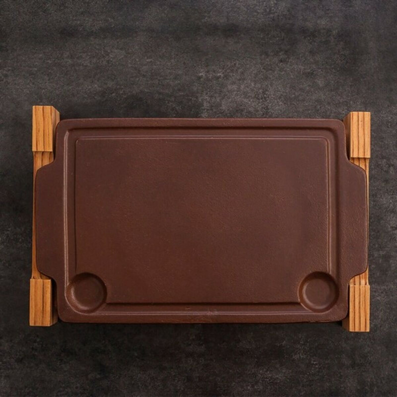 Piastra in Pietra per Arrostire Anaflor Ceramica Marrone (36,5 X 24 cm)