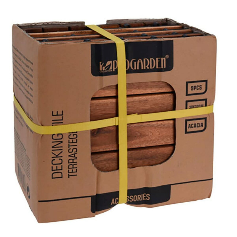 Ladrilho Encaixável Progarden Castanho Acácia 9 Peças (30 x 30 cm)
