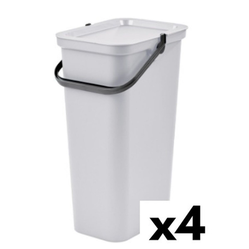 Cubo de Basura para Reciclaje Tontarelli Moda Blanco 38 L (4 Unidades)