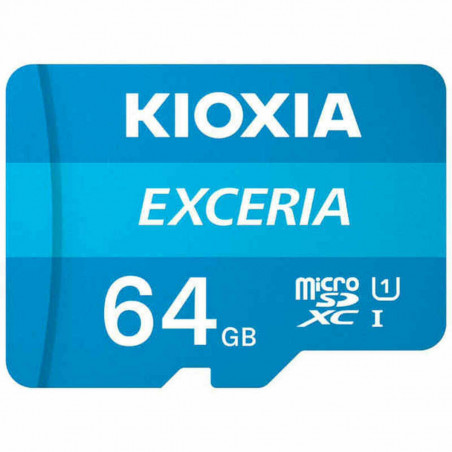 Micro SD Memory Card with Adaptor Kioxia Exceria 64 GB UHS-I Class 10 Blue