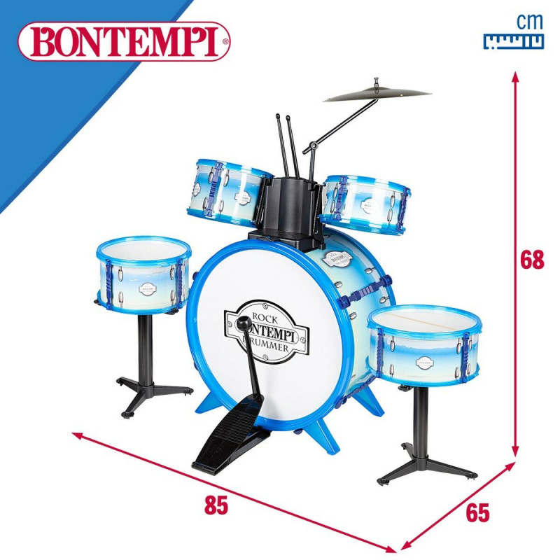Bateria Musical Bontempi Azul Plástico 85 x 68 x 65 cm (9 Peças) (2 Unidades)