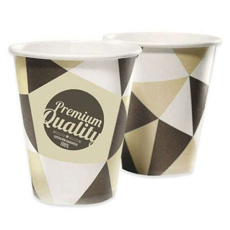 Set di Bicchieri Maxi Products Marrone Beige Cartone 120 ml Monouso (20 Unità)