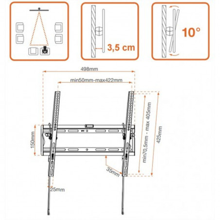 Suporte TV METRONIC 451064 35 kg
