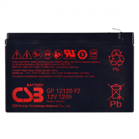 Battery for Uninterruptible Power Supply System UPS HITACHI CSB GP12120F2 12000 mAh 12 V