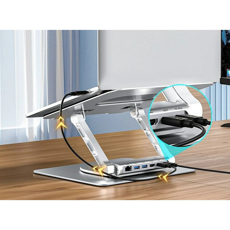 Folding and Adjustable Laptop Stand Unitek D1109B01 Aluminium