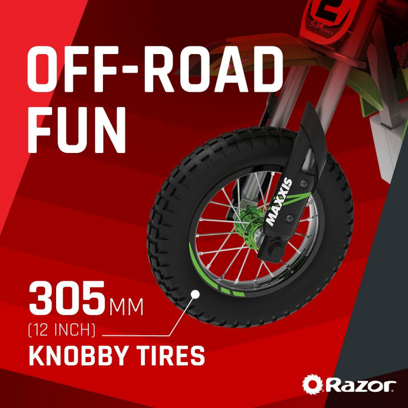 Scooter eléctrica para crianças Razor Dirt Rocket SX350 McGrath Branco Preto Verde Cinzento