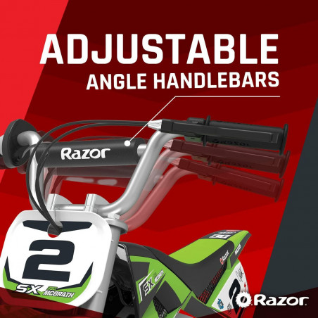 Scooter elettrico per bambini Razor Dirt Rocket SX350 McGrath Bianco Nero Verde Grigio