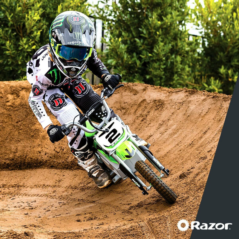 Scooter elettrico per bambini Razor Dirt Rocket SX350 McGrath Bianco Nero Verde Grigio