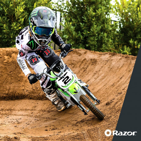 Kinder-Elektro-Roller Razor Dirt Rocket SX350 McGrath Weiß Schwarz grün Grau