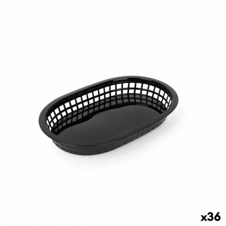 Brotkorb Schwarz Kunststoff rechteckig 27,4 x 17,5 x 3,6 cm (36 Stück)