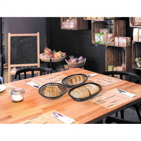 Cesta para el Pan Negro Plástico Rectangular 27,4 x 17,5 x 3,6 cm (36 Unidades)