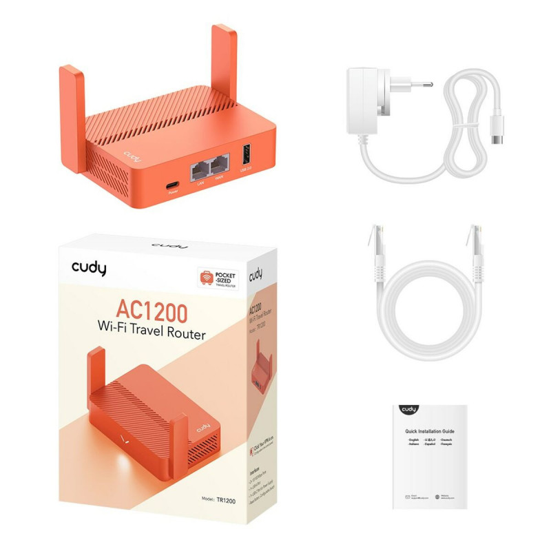 Router Cudy AC1200 Naranja RJ45 Ethernet LAN Wi-Fi