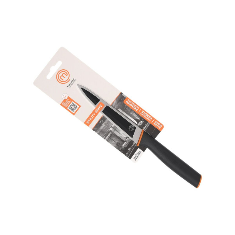Cuchillo de Cocina MasterChef Negro Plateado 13 cm Multiusos (24 Unidades)