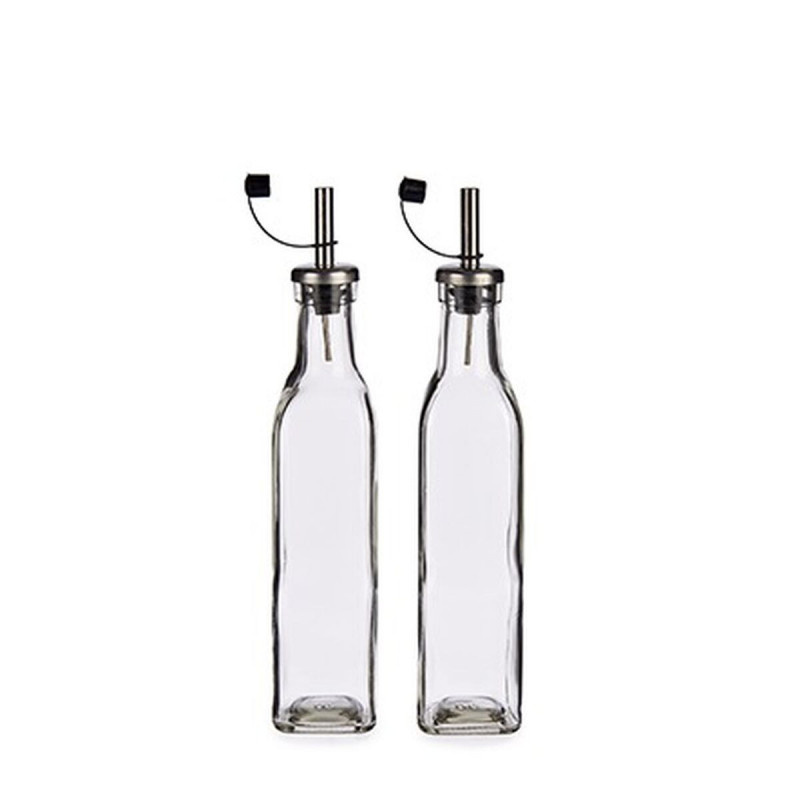 Galheteiro Vivalto Transparente Metal Vidro Silicone Aço inoxidável Cristal Plástico 300 ml 10,5 x 26 x 5,5 cm (24 Unidades)