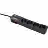 Multipresa con 4 Prese con Interruttore INFOSEC S4 Black Line II Nero