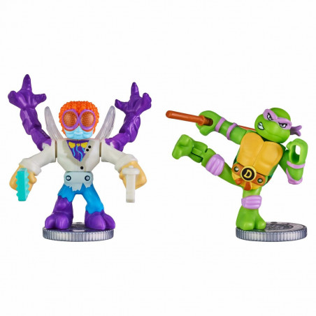 Figurines de combat Teenage Mutant Ninja Turtles Legends of Akedo: Donatello vs Baxter Stockman