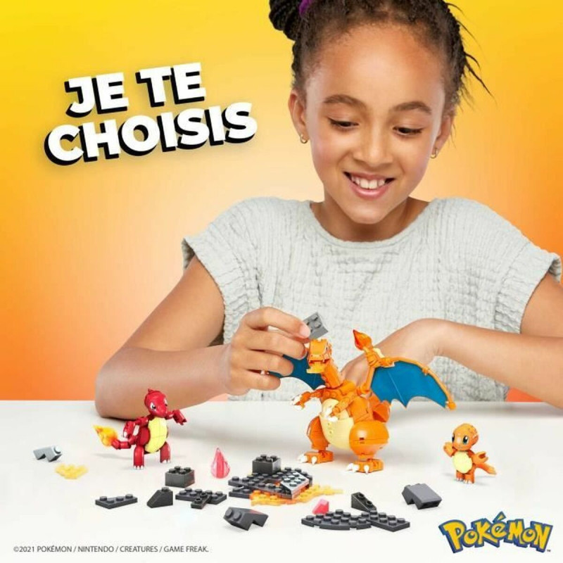 Jogo de Construção Megablocks Charmander Charmilion Charizard Pokémon 300 Peças