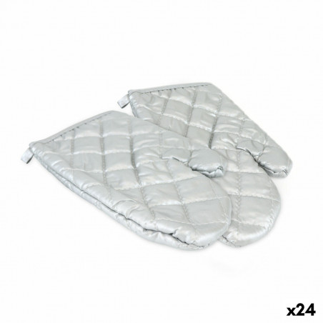 Manopla para Horno Quttin Plateado 25 x 16 x 24 cm Set 2 Piezas (24 Unidades)