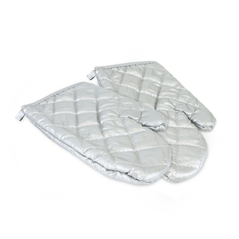 Oven Mitt Quttin Silver 25 x 16 x 24 cm Set 2 Pieces (24 Units)