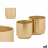 Conjunto de Vasos 40055-G Dourado Ferro 18 x 16,5 x 18 cm 16 x 15,5 x 16 cm (6 Unidades)