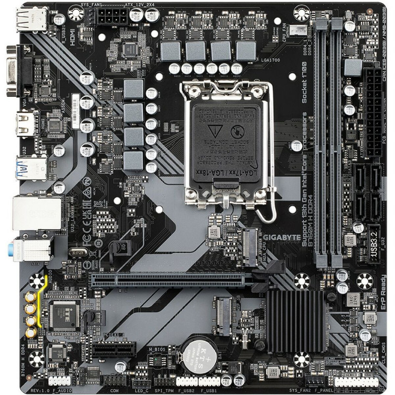 Placa Mãe Gigabyte B760M H 1700 MATX INTEL B760 EXPRESS LGA 1700