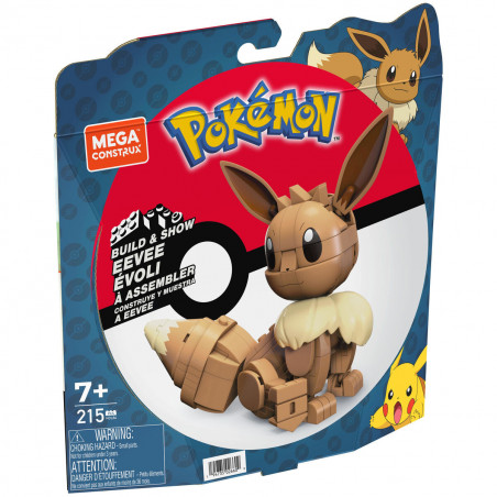 Statuetta Articolata Mega Construx  Eevee Medium + 7 Anni 215 Pezzi
