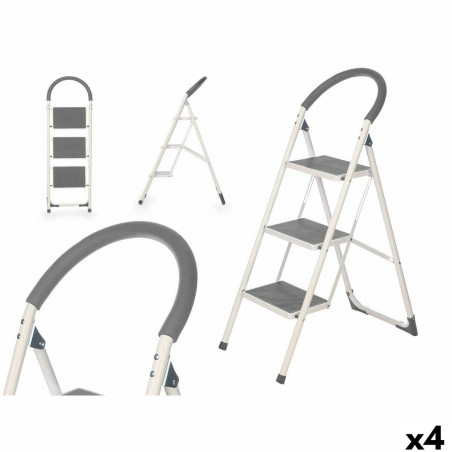 3-step folding ladder Kipit Grey Steel 38 x 117 x 5 cm 35 x 117 x 5 cm (4 Units)