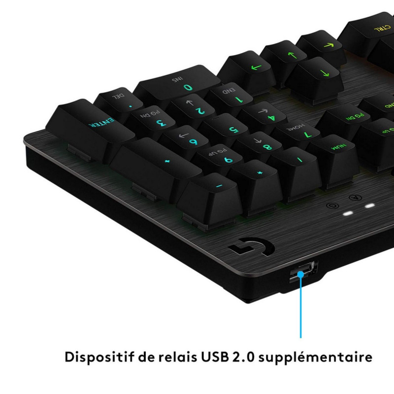 Teclado Bluetooth con Soporte para Tablet Logitech G513 CARBON LIGHTSYNC RGB Mechanical Gaming Keyboard, GX Brown Francés AZERTY