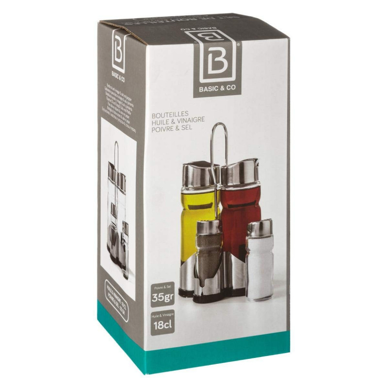 Portasale con Coperchio Secret de Gourmet Multicolore Trasparente Vetro Acciaio inossidabile