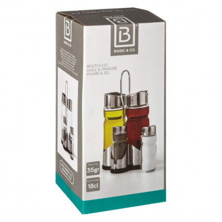 Salière avec couvercle Secret de Gourmet Multicouleur Transparent verre Acier inoxydable